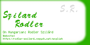 szilard rodler business card